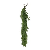 9-Foot Simulated Norfolk Garland Artificial Green Plant Rattan Decoration, Long Faux Greenery Garland For Holiday Window Mantels Indoor Outdoor, Soft Glue Feel Lifelike Greenery