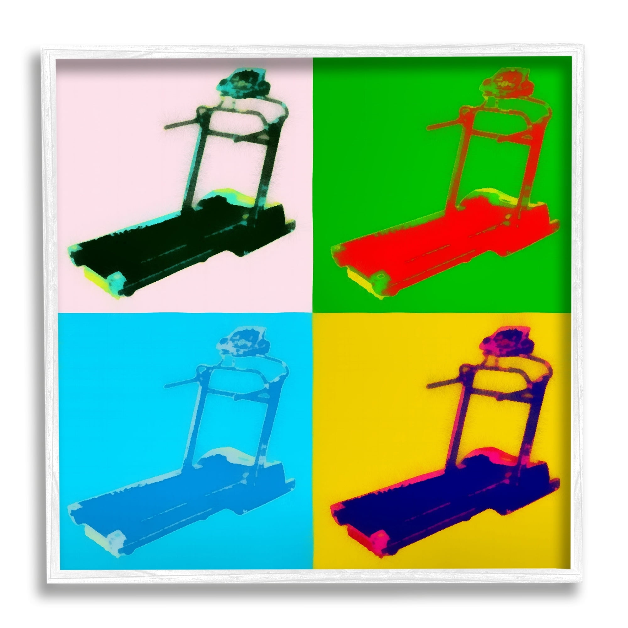 Stupell Industries Abstract Treadmill Pop Art Modern Exercise Interpretation, 17 x 17,Design by Daniel Sproul