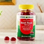 Spring Valley Beet Root Heart Health Dietary Supplement Gummies, Cherry, 500 mg, 60 Count