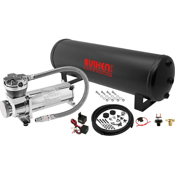 Vixen Air Suspension Kit for Truck/Car Bag/Air Ride/Spring. On Board System- 200psi Compressor, 4 Gallon Tank. For Boat Lift,Towing,Lowering,Leveling Bags,Onboard Train Horn,Semi/SUV VXO4841C