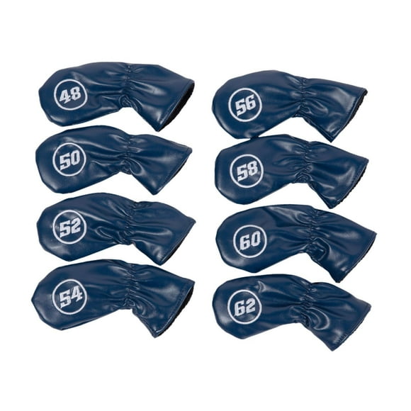 Siruishop 8 Pcs Housses de Tête de Club de Golf Brodées Cadeau de Golfeur avec Protecteur de Degrés Bleu Foncé