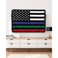 thumbnail image 5 of 4th of July Outdoor TV Cover 40 to 43 Inch Weatherproof, Blue Green Red Line American Flag 600D Oxford TV Covers with Waterproof Zipper, Outside Flat TV Screen Protector Size 40"W x 25"H x 4.5"D, 5 of 7