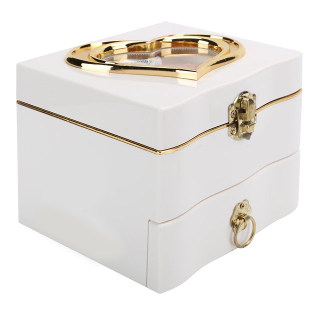 Caja de música, organizador de almacenamiento de joyas de música de bailarina giratoria clásica, regalo de boda diseñado con precisión