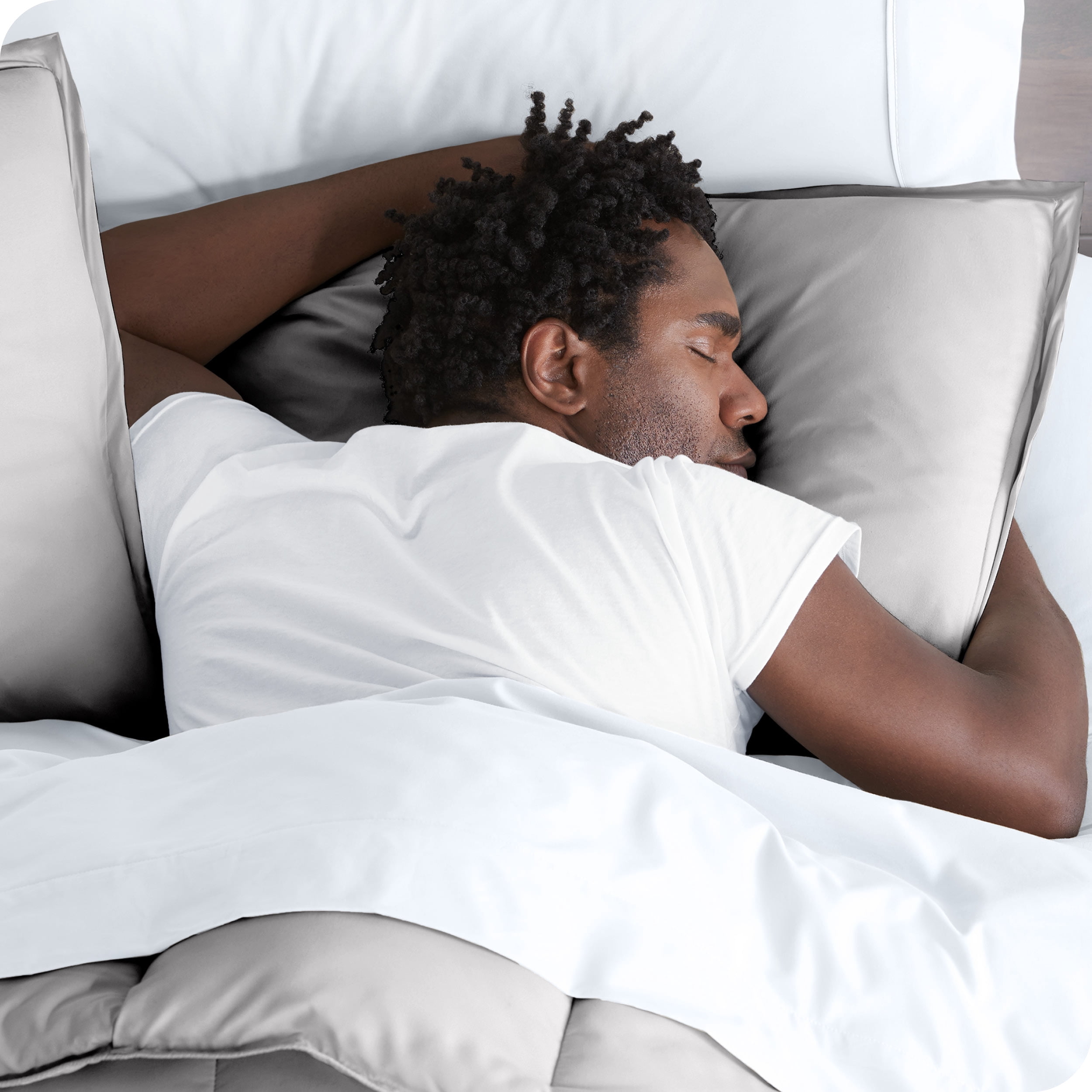 Bare Home Microfiber Duvet Cover & Sham Set, Twin/Twin XL, Light Gray, 2-Pieces