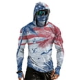 thumbnail image 2 of Mens Uv Protection Shirts Lightweight Sun Hoodies with Face Mask Outdoor Hiking Swimming Fishing, 2 of 9