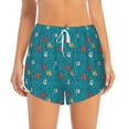 thumbnail image 2 of Balery Funny Cat Blue Pantalones cortos deportivos para mujer con forro y dos bolsillos, elásticos, para entrenamiento, gimnasio, yoga-XX-Large, 2 of 7