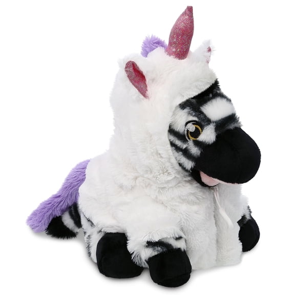 DolliBu Eco-Friendly Zebra Unicorn Plush Stuffed Animal Toy - Super Soft Zebra Dress Up with Removable Plush Unicorn Outfit, Cute Fantasy Gift for Kids and Adults - 9 Inches