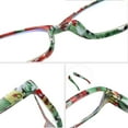 thumbnail image 4 of Small Rectangle Flower Print Anti-blue Light Reading Glasses 4.00 Spring Hinges Readers for Women +4.00 strength, 4 of 7