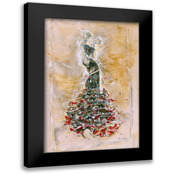Wiley, Marta 11x14 Black Modern Framed Museum Art Print Titled - Sepia Flamenco Dancer