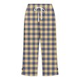 thumbnail image 4 of Women Plaid Printed Pants High Waisted Drawstring Casual Straight Leg Pants Summer Palazzo Trousers, 4 of 5