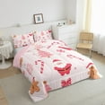 thumbnail image 3 of Manfei Pink Christmas Tree Full Size Comforter Sets,Cute Santa Claus Bedding Comforter Set,Brown Gingerbread Man Bedding Sets For Girl Boy,Ultra Soft Home Decor Reversible,3-Piece, 3 of 8