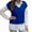 Royal Blue, variant on Womens V Neck Sweater Vest Ribbed Knit Casual Cap Sleeve Loose Fit Pullover Tops Fall Clothes Royal Blue L