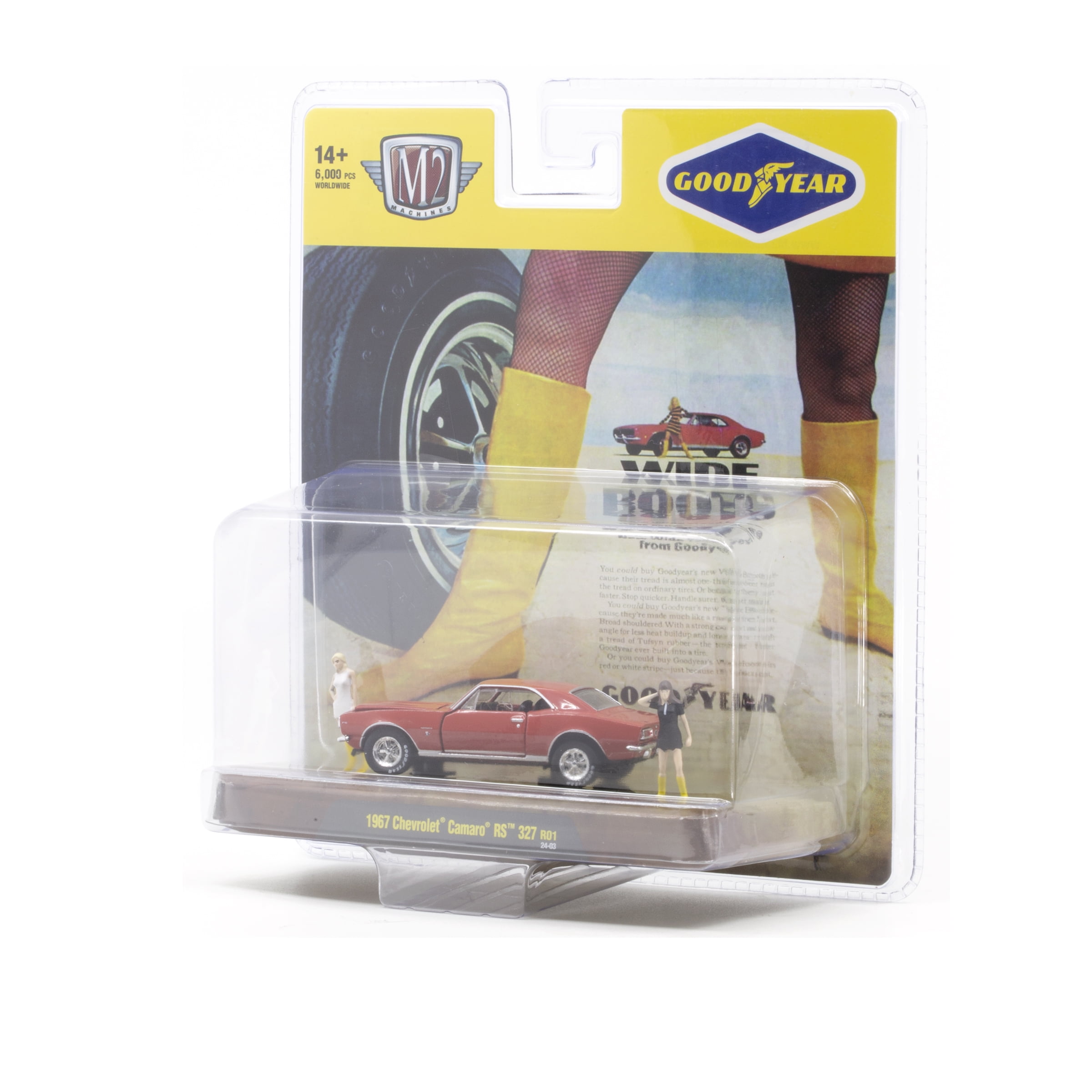 (4 pack) M2 Machines Diorama Auto-Figs Diecast Toy Cars & Truck (Vehicle and Figurines, Styles May Vary)