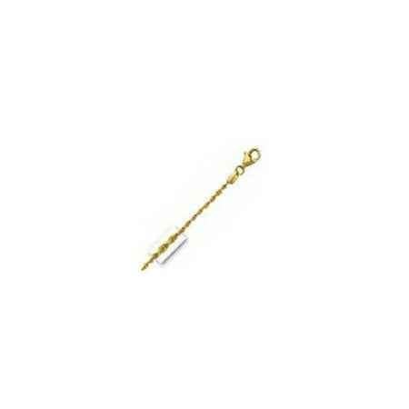 Jewelryweb 14k Yellow Gold 1.5mm diamond-cut Rope Chain Anklet - Lobster-claw