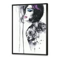 thumbnail image 3 of Designart 'Monochrome Female Portrait With Colorful Makeup' Modern Framed Canvas Wall Art Print, 3 of 5