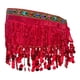 thumbnail image 1 of Pañuelo de cadera para danza del vientre con cinturón de borlas y falda pareo con lentejuelas, cadena para la cintura, para Rojo, 1 of 9