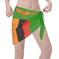 thumbnail image 7 of Women'S Beach Cover Up Short Sarong Dress Flag Of Zambia Wrap Chiffon Shawl, 7 of 7