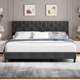 thumbnail image 2 of Eastvita Grey Upholstered Headboard Queen Bed Frame - Heavy - Duty Platform/Strong Wood Slats/No Box Spring/Noise Free/Easy Assembly, 2 of 5