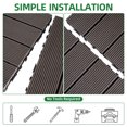 thumbnail image 6 of DECMAY 8.7 sq. ft DIY Wood-Plastic Composite Deck Tiles, Coffee, Interlocking Outdoor Flooring Tiles Waterproof All Weather for Patio Balcony Backyard Patio Pavers (pack of 9), 6 of 8