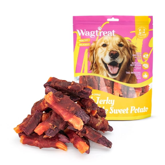Wagtreat Duck Wrapped Sweet Potato Sticks with Taurine, Fiber Rich Dog Treats, 11 oz