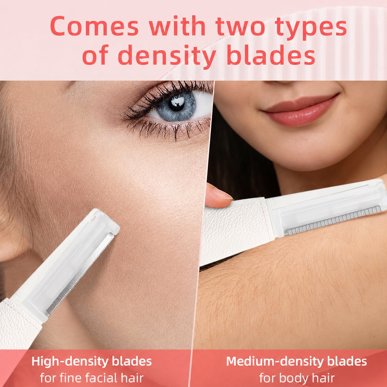 Sonic Dermaplaning Tool for Women, Rechargeable Face Dermaplane Razor with 14,000 Vibrations, 3 Speeds with LED Light, 12 Blades for Peach Fuzz Removal & Facial Exfoliation(White)
