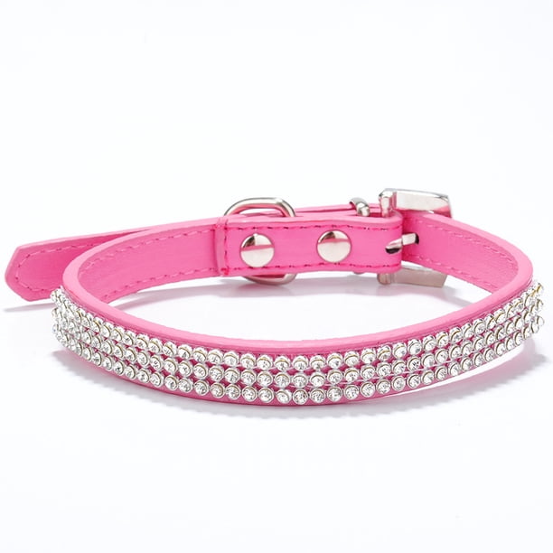 Collar para mascotas con brillantes diamantes de imitación, collar plano de malla con diamantes, cadena de PU para perros, suministros para mascotas con forma de baya