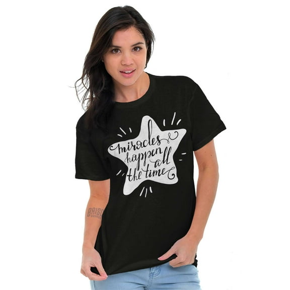 Miracles Happen All Time Inspiring Women's Plus Size Graphic Tee Brisco Brands 2X