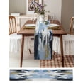 thumbnail image 6 of Hokiten Table Runners 60 Inches Long Dress Scarves, Abstract Blue Black Farmhouse Kitchen/Dining Table Runner, Small Coffee Tablerunners, Vintage Simple Oil Painting Art 13x60 Inch, 6 of 7