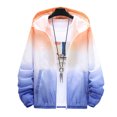 thumbnail image 2 of Mdesiwst Men Summer Sunscreen Coat Gradient Color Pockets Zipper Breathable Hooded Anti-UV Long Sleeves Loose Fishing Camping Sunscreen Jacket Men Clothes, 2 of 7