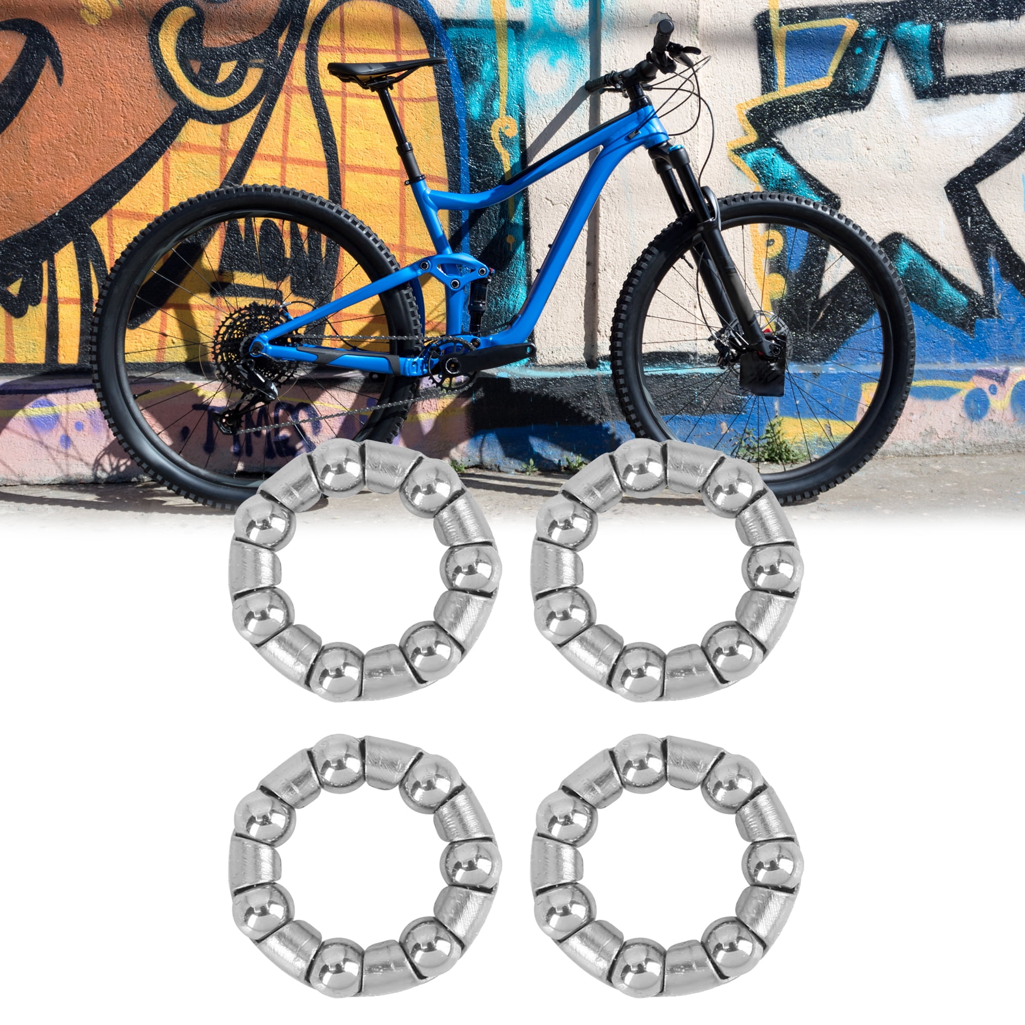Unique Bargains 4 Pcs Universal Ball Bearing Retainer 0.19" x 7 Balls for Bicycle Crank
