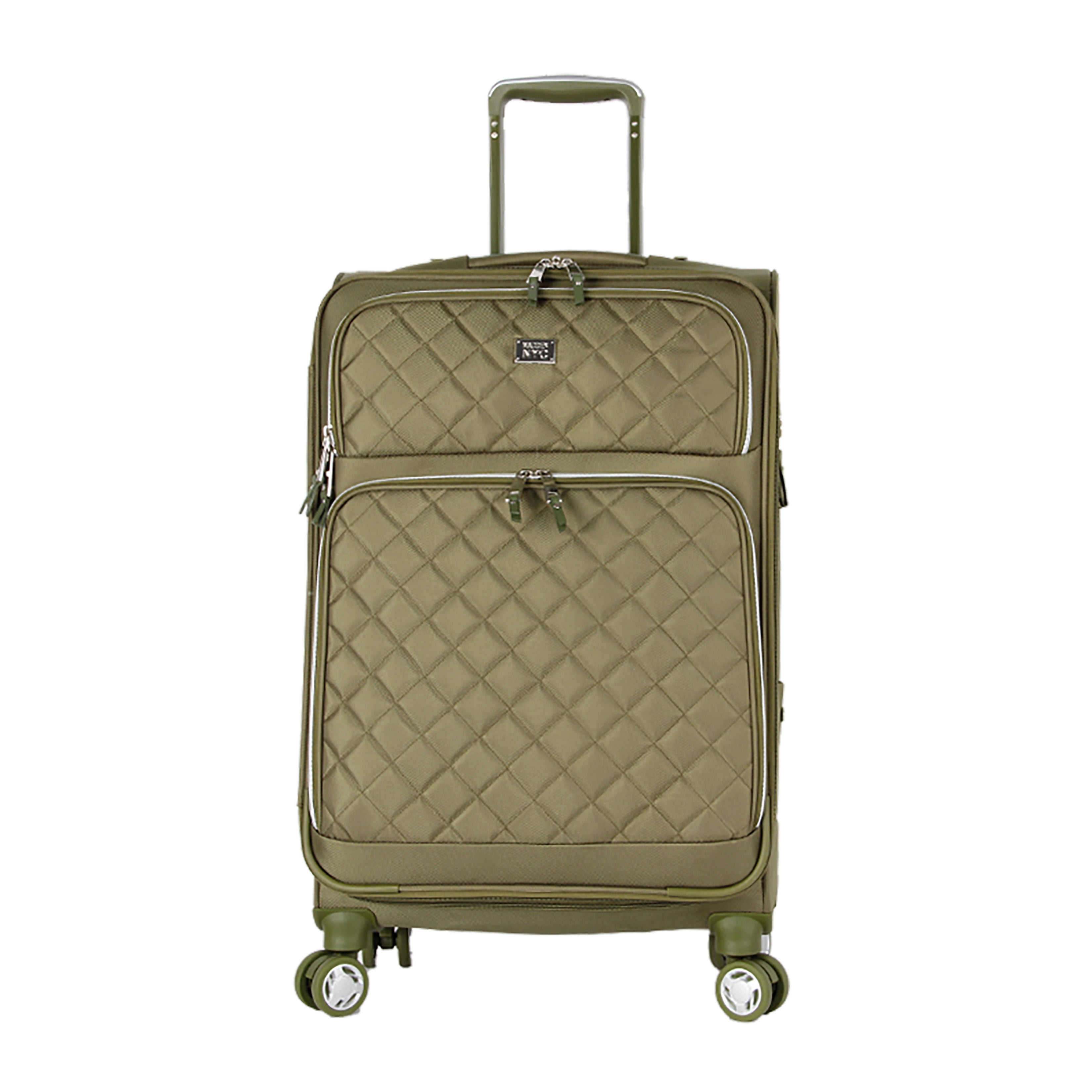 MADDEN NYC, Aesthetic Soft Side 24" Expandable Checked Luggage, Olive  (图2)