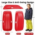 thumbnail image 4 of 36 Inch Durable Downhill Sprinter Toboggan Snow Sled for Kids Boys Girls Adults with Built-in Handles and Pulling Rope - Red, 4 of 8