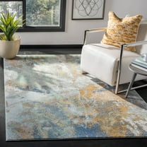 SAFAVIEH Prism Constantina Abstract Area Rug, Cream/Blue, 5'1" x 7'6"