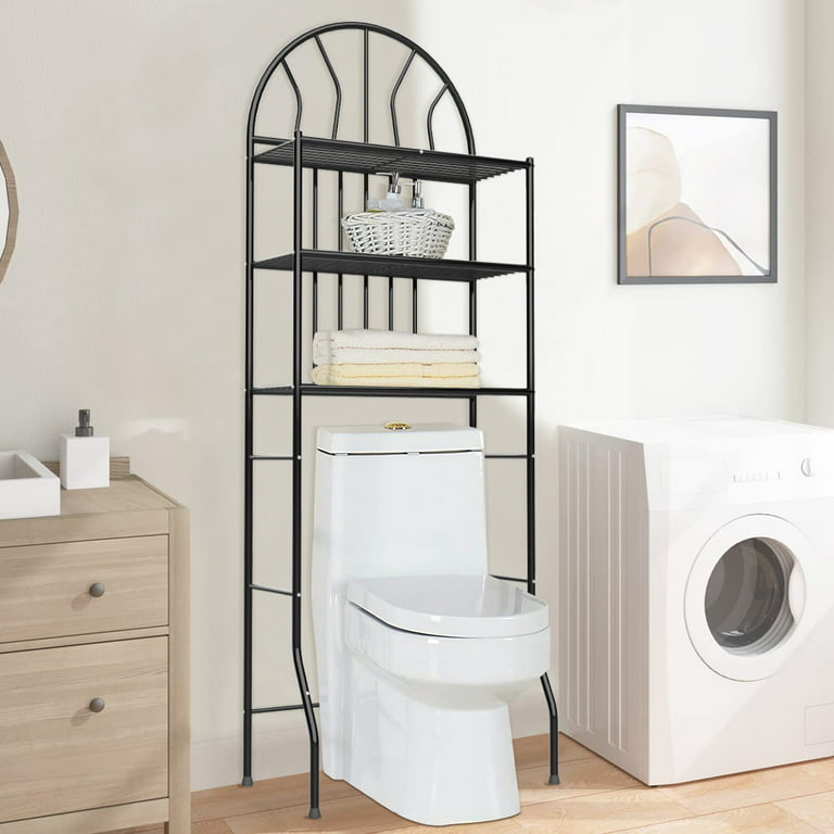Forthcan 5 Tier Freestanding Metal Shelf Open Bathroom Shelf for Bathroom  Storage White 