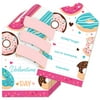 Big Dot of Happiness Donut Worry, Let's Party - Doughnut Cards for Kids - Happy Valentine's Day Pull Tabs - Set of 12