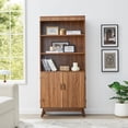 thumbnail image 5 of PHOYAL 68" Tall Fluted Kitchen Pantry Storage Cabinet, Large Storage Cabinet with 3 Adjustable Shelves and 2 Doors, Freestanding Cupboard Buffet for Kitchen, Dining Room, Walnut, 5 of 7