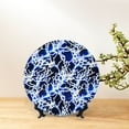 thumbnail image 6 of Daiia Blue Lightning2 Printed Pattern Ceramic Plate Dinner Plates Bone China Decorative Plates with Display Stand Art Ceramic Ornaments for Wall Hanging Decoration-7in, 6 of 6