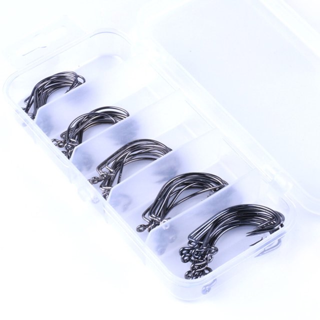 pitrice High Carbon Steel Octopus Salmon Bass Trout Fishhooks Set Circle Fishing Crank Hooks Kit with Box