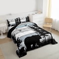 thumbnail image 3 of Homewish Safari Bear Queen Comforter Set,Jungle Wildlife Bedding Sets,Old Wooden Board Bedding Comforter Set For Boys Kids,Breathable Home Decor Reversible,3 Pieces, 3 of 8