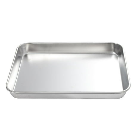 

1Pc Stainless Steel Baking Cake Pan Flat Bottom Tray Sushi Storage Plate