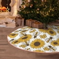 thumbnail image 5 of Sikiie Sunflowers and Bees Nativity Christmas Tree Skirt, Jesus Christian Winter Holiday Tree Mat Decoration(30-48IN), 5 of 6