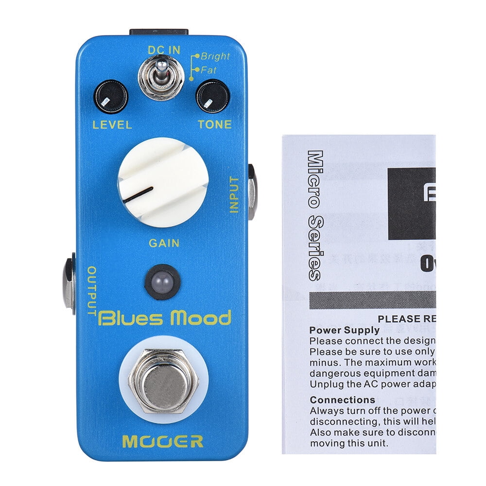 MOOER Blue Mood Blues Style Overdrive Guitar Effect Pedal 2 Modes(Bright/Fat) True Bypass Full Metal Shell