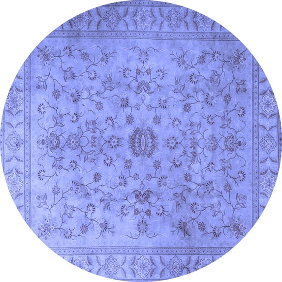 Ahgly Company Indoor Round Persian Blue Traditional Area Rugs, 5' Round