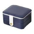 thumbnail image 1 of Caja organizadora de cuero para exhibición de joyas, anillo de rejilla múltiple, pendientes, pendientes, estuche para joyas, contenedor de Almacenamiento y organización del hogar Azul oscuro Billuyoard  HA075535-03, 1 of 6