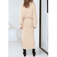 thumbnail image 2 of Outfit PRETTYGARDEN - Jersey y maxi falda para mujer, talla M, color beige, 2 of 9