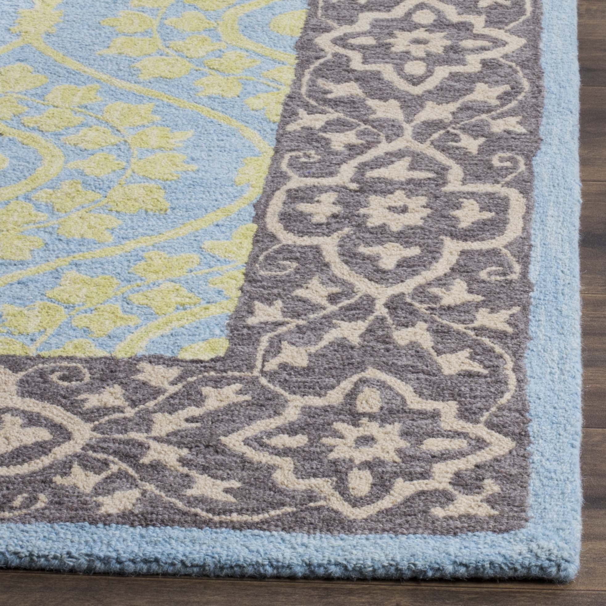 SAFAVIEH Suzani Nina Floral Bordered Area Rug, Chocolate/Yellow, 4' x 6'