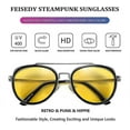 thumbnail image 2 of Retro Steam Punk Sunglasses Round Steampunk Double Bridge Aviator Glasses For Women Men, 2 of 4