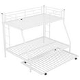 thumbnail image 6 of Twin over Full Bed with Sturdy Steel Frame, Bunk Bed with Twin Size Trundle, Two-Side Ladders, White, 6 of 7