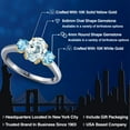 thumbnail image 2 of Gem Stone King 10K Two Tone Gold Sky Blue Aquamarine and Swiss Blue Topaz Engagement Ring for Women | 1.91 Cttw | Oval 8X6MM | Gemstone March Birthstone | Size 5, 2 of 6
