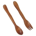 thumbnail image 4 of Wooden Spoon Fork Set,2 Pcs Wooden Spoon Wooden Flatware Set Wood Salad Servers Rugged and Tough, 4 of 8